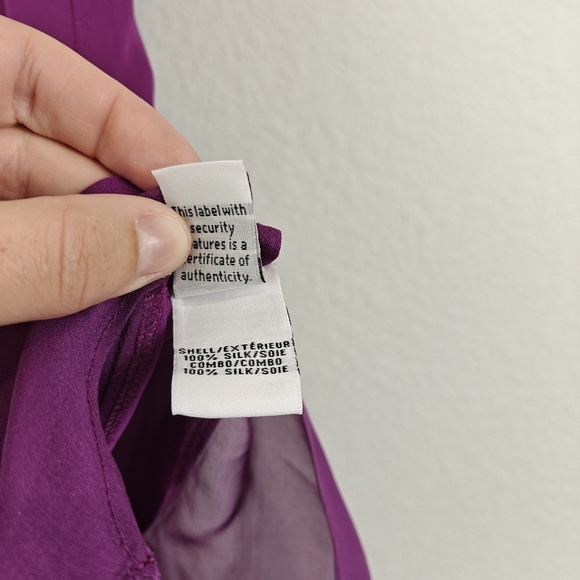 $198 DIANE VON FURSTENBERG Purple Alexandrie Sleeveless Silk Ruffle Top P, Small - Picture 12 of 16